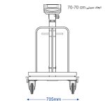 باسکول نمایشگر ثابت -سینی استیل چرخدار  500 کیلوگرم