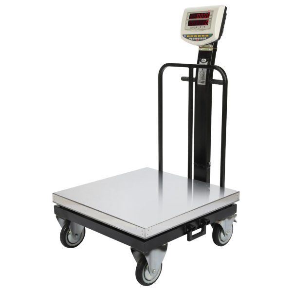 باسکول نمایشگر ثابت -سینی استیل چرخدار  500 کیلوگرم